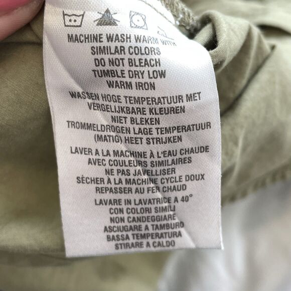 Y2K Harley Davidson Army Green Utility Shirt 100% Cotton Top Womens Size XL - Picture 9 of 10